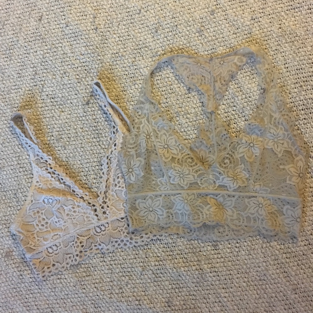 SOLD White Lace Bralettes
